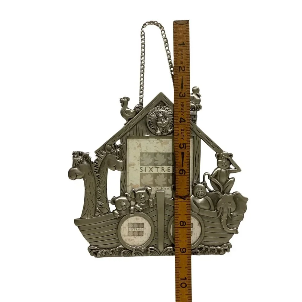 Noahs Ark Pewter Photo Frame With Chain Hanger
